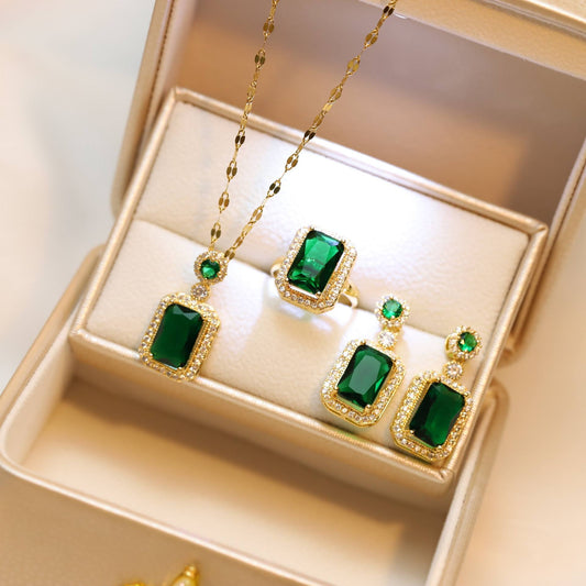 Vintage Crystal Rhinestone 3pc Jewelry Set