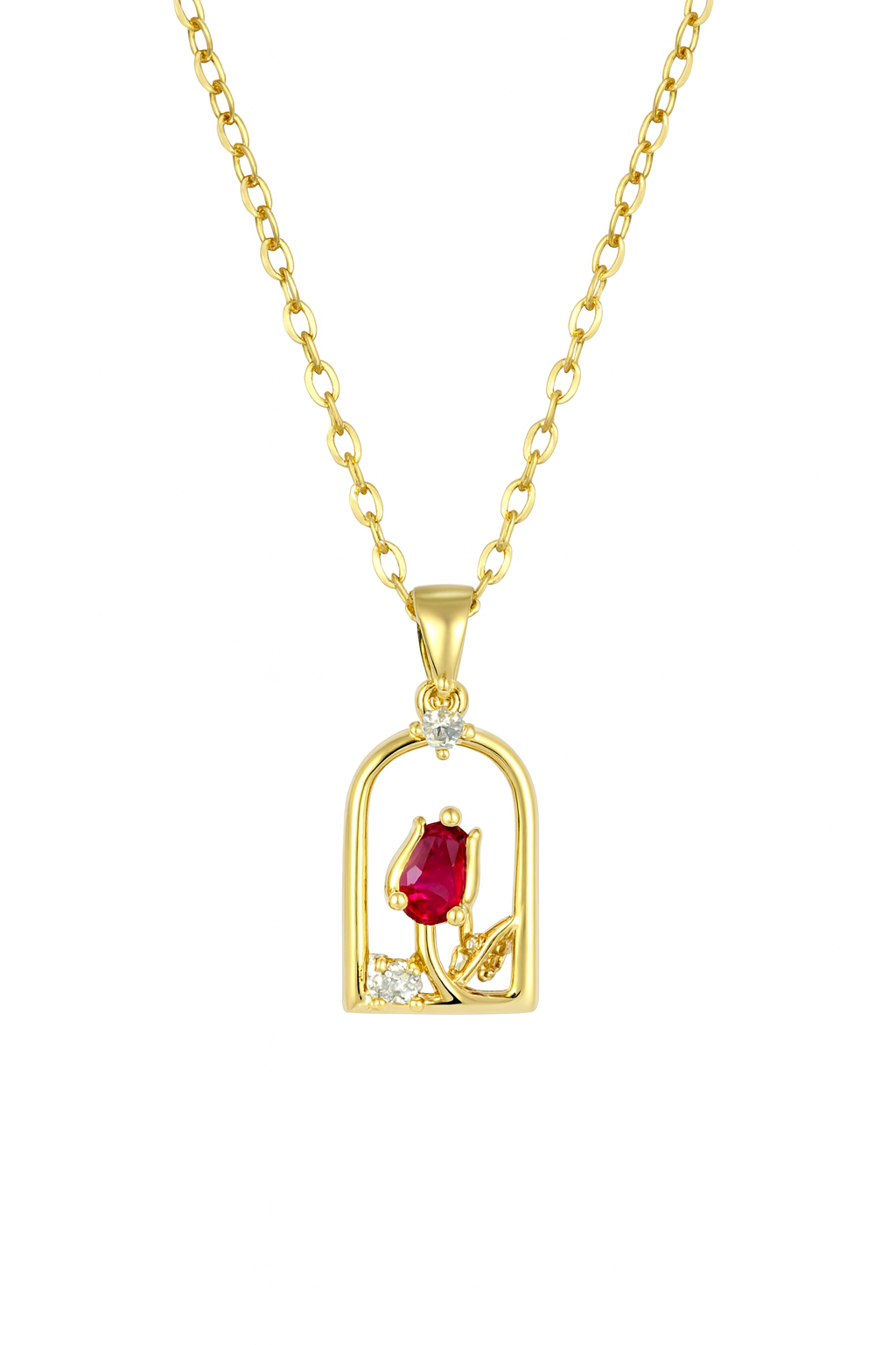 18K Gold Plated "Roses Forever" Necklace