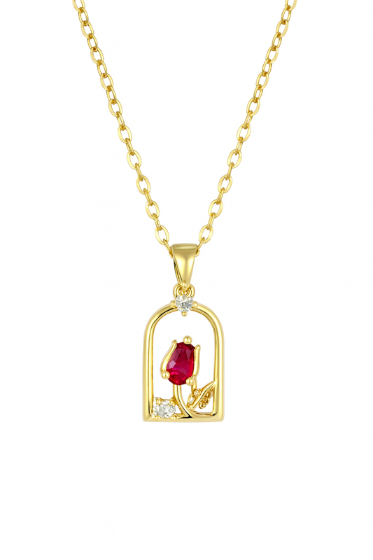 18K Gold Plated "Roses Forever" Necklace
