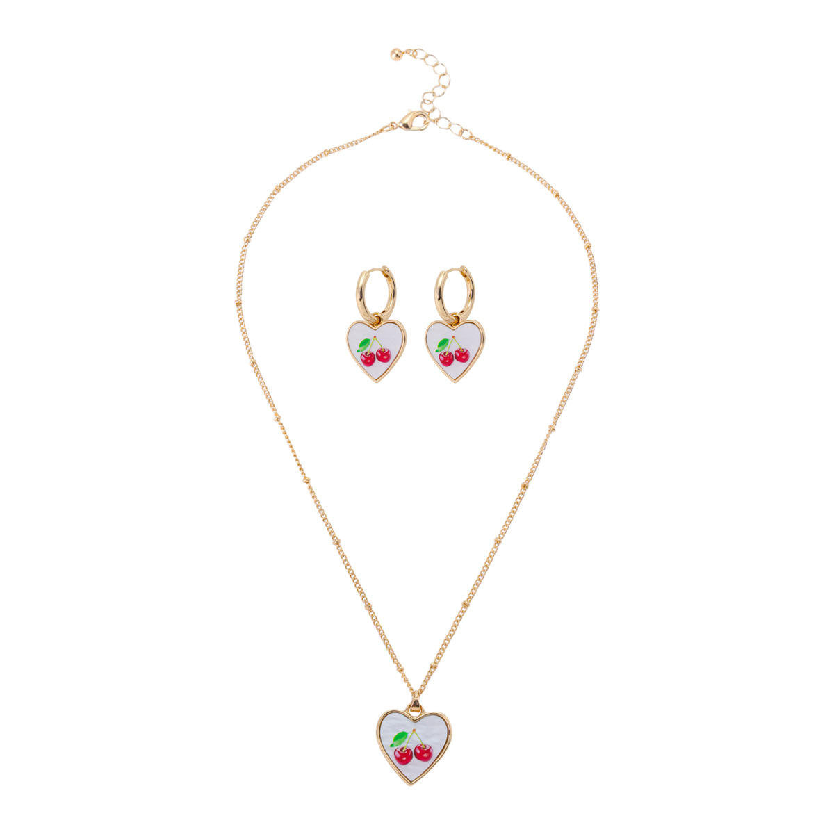 Sweet Cherry Necklace & Earring Set