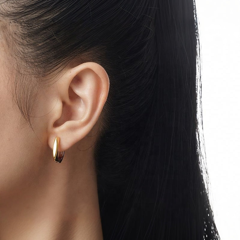Two-Tone Gold & Silver Huggie Earrings